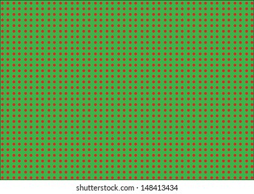 Red Dots on a Green Background. Vector