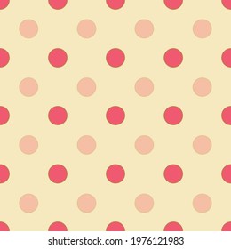 Red dots on off white background repeat pattern