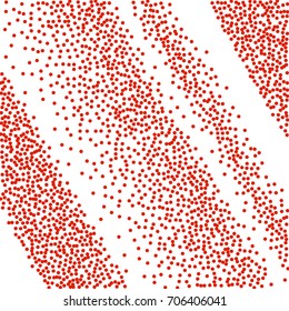 Red dots on white background. Abstract Radial Gradient, Circle halftone Dots, Red Dotwork Engraving Pattern, Fine Radial Gradient For Your Design. Vector Illustration.