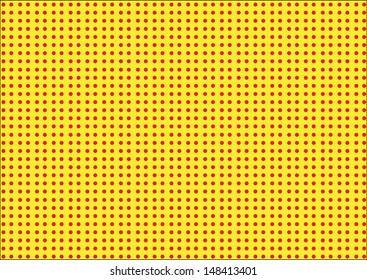 Red Dots on a Yellow Background. Vector