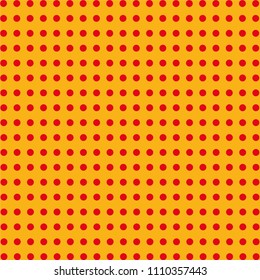 Red dots pattern on yellow background. Vector.