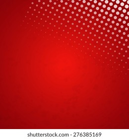 Red dotted abstract grunge vector background