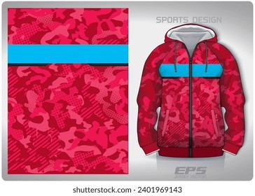 red dotted camouflage military pattern design, illustration, textile background for sports t-shirt, football jersey shirt mockup for football club. consistent front view