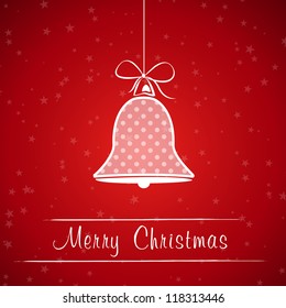 red dotted christmas bell frame. christmas card.