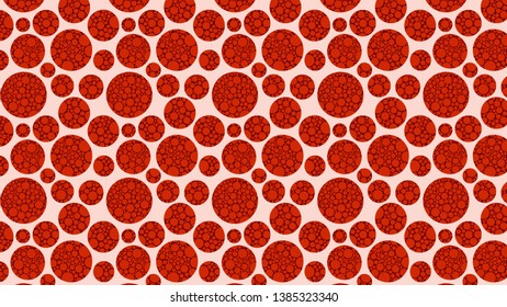 Red Dotted Circles Pattern Vector