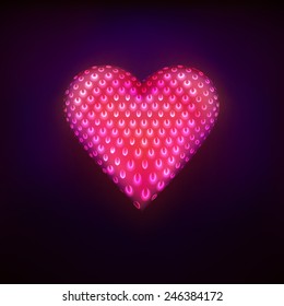 red dotted fruit design as love and heart symbol graphic isolated vector illustration on black background 