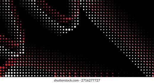 Gradiente vermelho pontilhado no fundo preto com profundidade e camada de textura abstrata moderna
