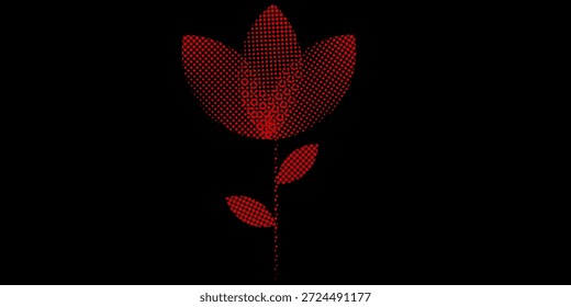Red Dotted Gradient on Black Background with Depth and Modern Abstract Texture overlay