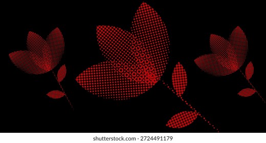 Red Dotted Gradient on Black Background with Depth and Modern Abstract Texture overlay