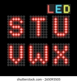 red dotted LED display letter. Vector illustration