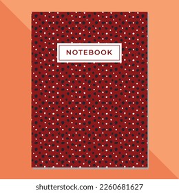 Red dotted Notebook Diary Cover Design, Journal Diary Book Cover Design