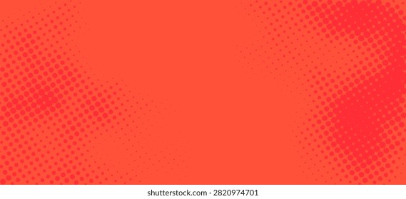 Red dotted pop art background in classic retro comic book style, ideal for superhero graphics, posters, banners, covers, advertising and bold vintage vector design.