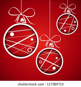 red dotted scribbled christmas balls. christmas concept.