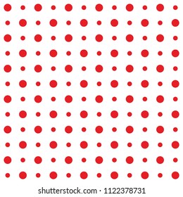 Red dotted seamless pattern, vector background