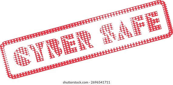 Sello rojo con el texto "CYBER SAFE" que simboliza la protección digital, la seguridad de los datos y enfatiza las prácticas de seguridad en línea.
