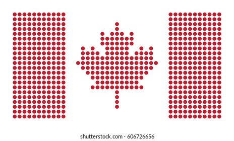 Red dotted vector canada flag