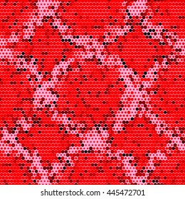 Red dotted vector seamless pattern.