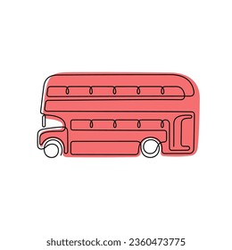 Roter Doppeldecker-Bus-Endloslinie, bunte Vektorgrafik