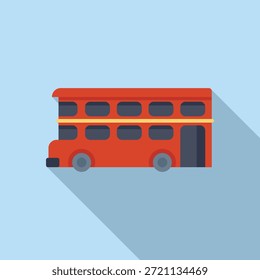 Autobús rojo de dos pisos que conduce a través de la ciudad, concepto de transporte público