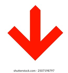 red down arrow icon without background