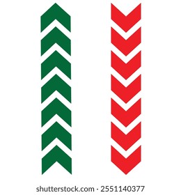 red down and green up arrow