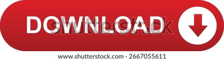 A red download button with an arrow pointing down, indicating the action of downloading a file or application. Simple and clean design.