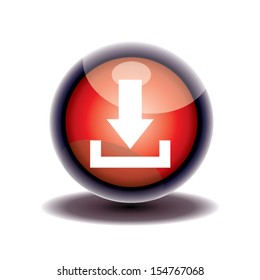 red download button design. vector illustration