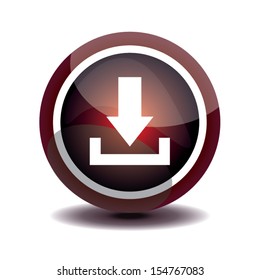 red download button design. vector illustration
