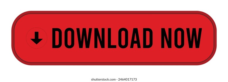 Red Download button icon. eps10.