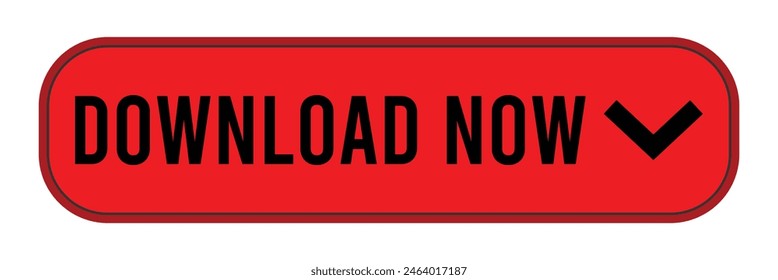 Red Download button icon. eps10.