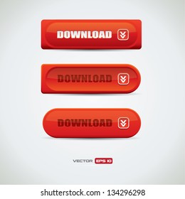 Red download buttons with different design variations