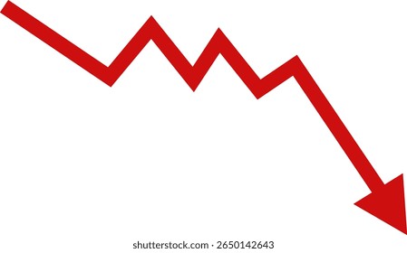 Red downward arrow chart for stock market crash on transparent background, Financial loss concept - Powered by Shutterstock - Get 15% off with code: PIKWIZARD15