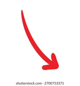 Elemento de símbolo de flecha roja hacia abajo