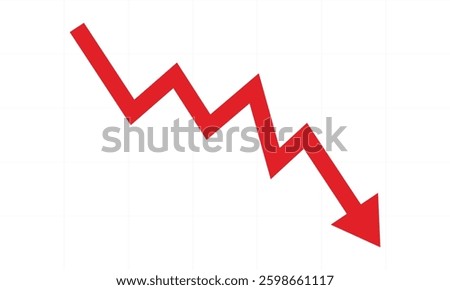 Red downward trend graph showing a decline in value