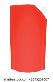 Doypack rojo con tapa. Vector	
