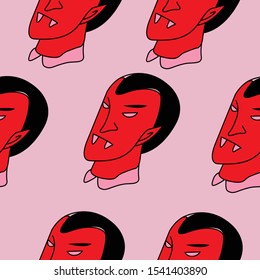 red dracula seamless pattern vector