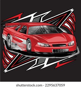 red drag race illustration isolated in black background for poster, t-shirt, graphic design, business element and card