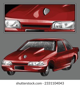 red drag race illustration isolated in black background for poster, t-shirt, graphic design, business element and card