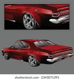 red  drag race illustration isolated in black background for poster, t-shirt, graphic design, business element and card