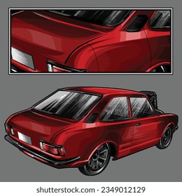red drag race illustration isolated in black background for poster, t-shirt, graphic design, business element and card 