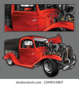 red  drag race illustration isolated in black background for poster, t-shirt, graphic design, business element and card