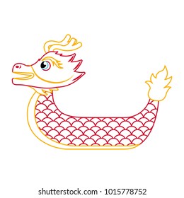 red dragon boat cartoon chinese