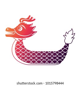 red dragon boat cartoon chinese