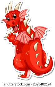 Red Dragon cartoon character sticker illustration