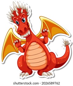 Red Dragon cartoon character sticker illustration