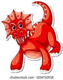 Red Dragon cartoon character sticker illustration