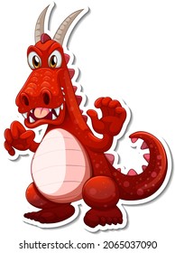 Red Dragon cartoon character sticker illustration
