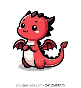 red dragon cartoon vector illustration