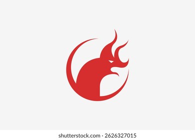 Red dragon in circle logo