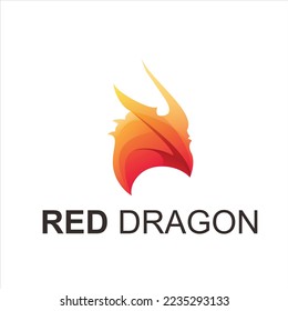 red dragon colorfull logo ilustration